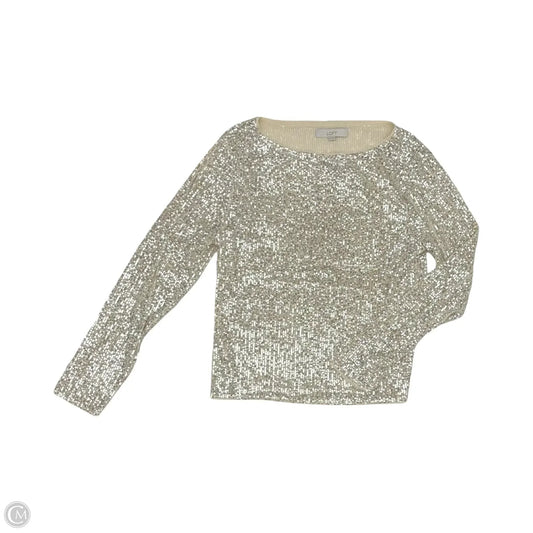 Blouse Long Sleeve By Loft In Cream, Size: Xl