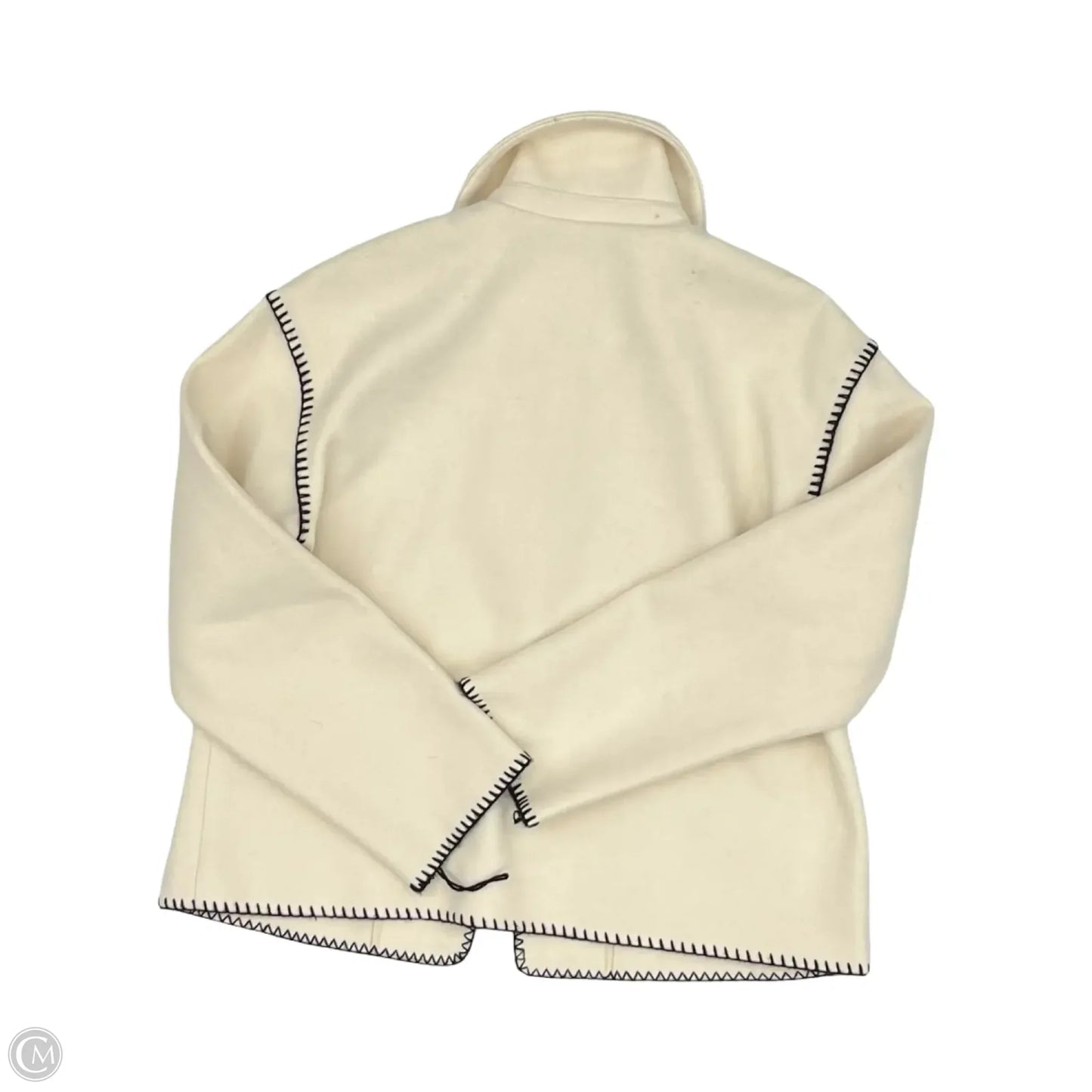 Jacket Fleece By Clothes Mentor In Black & Cream, Size: L