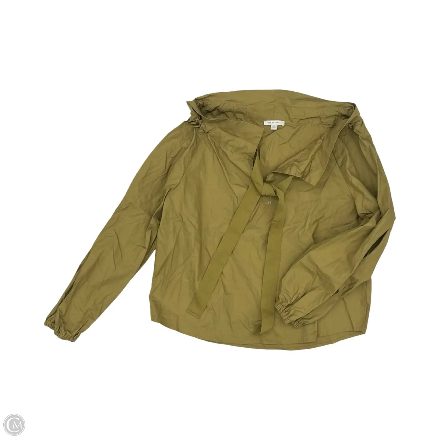 Blouse Long Sleeve By Free Assembly In Green, Size: M