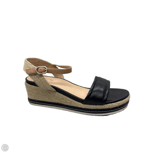 Sandals Heels Wedge By Cma In Black, Size: 8.5