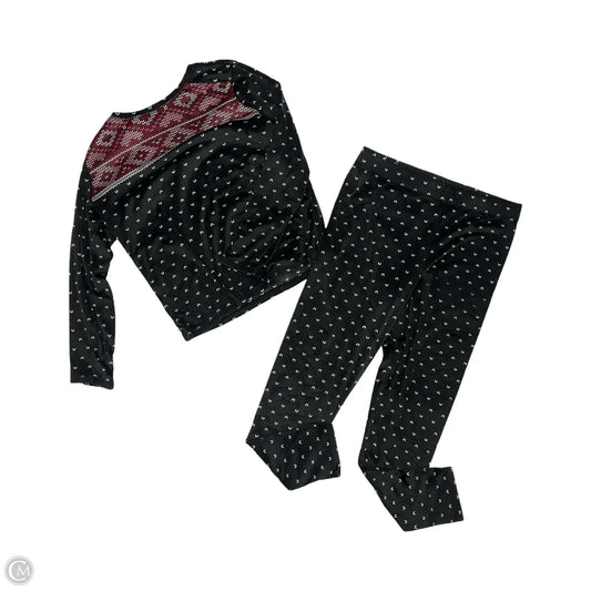 Pajamas 2pc By Cuddl Duds In Black & Cream, Size: L