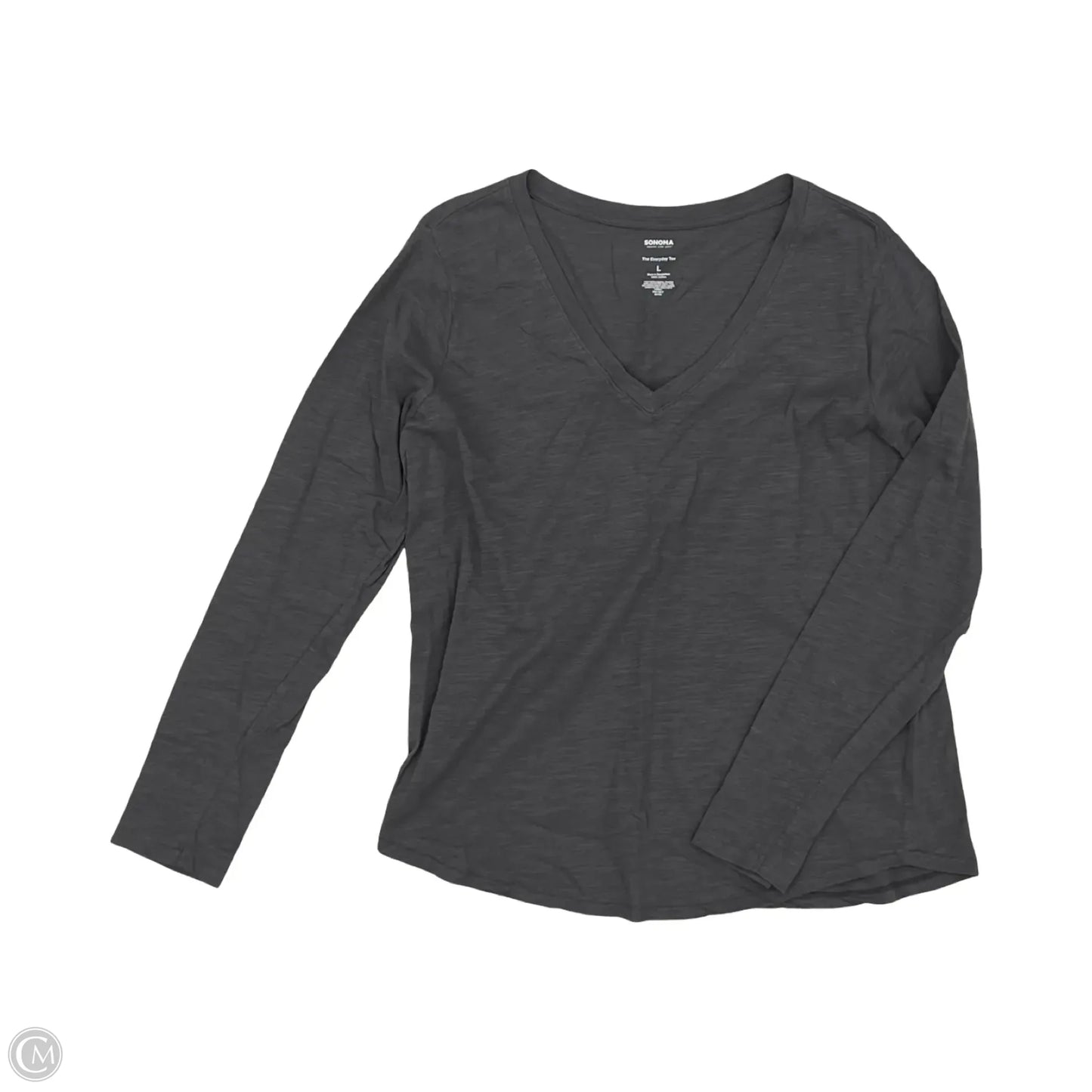 Top Long Sleeve By Sonoma In Grey, Size: L