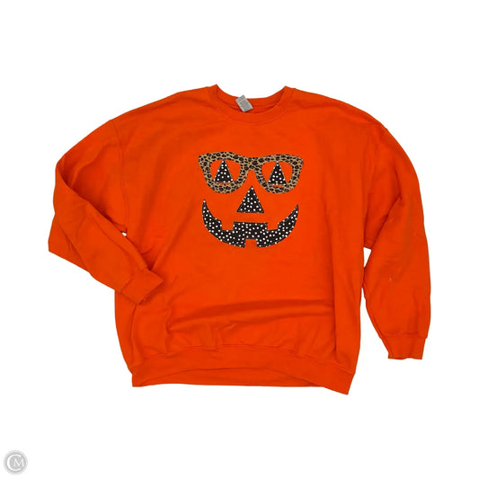 Sweatshirt Crewneck By Gildan In Orange, Size: 2x