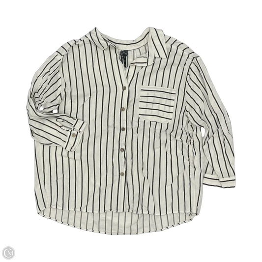Blouse Long Sleeve By Clothes Mentor In Black & Cream, Size: M