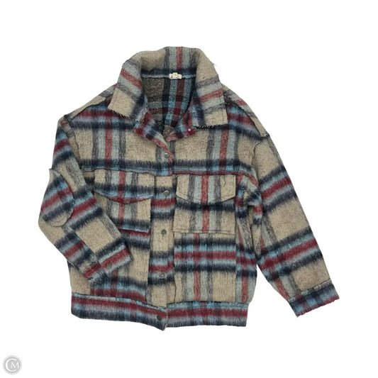 Jacket Shirt By Pol In Plaid Pattern, Size: M