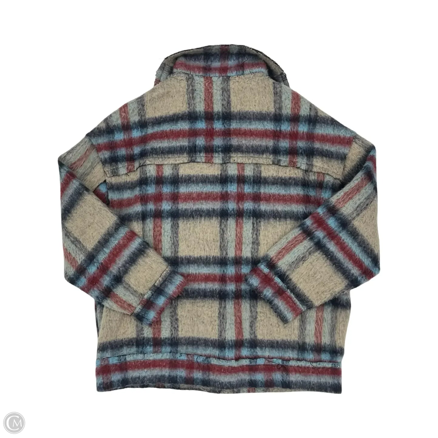Jacket Shirt By Pol In Plaid Pattern, Size: M