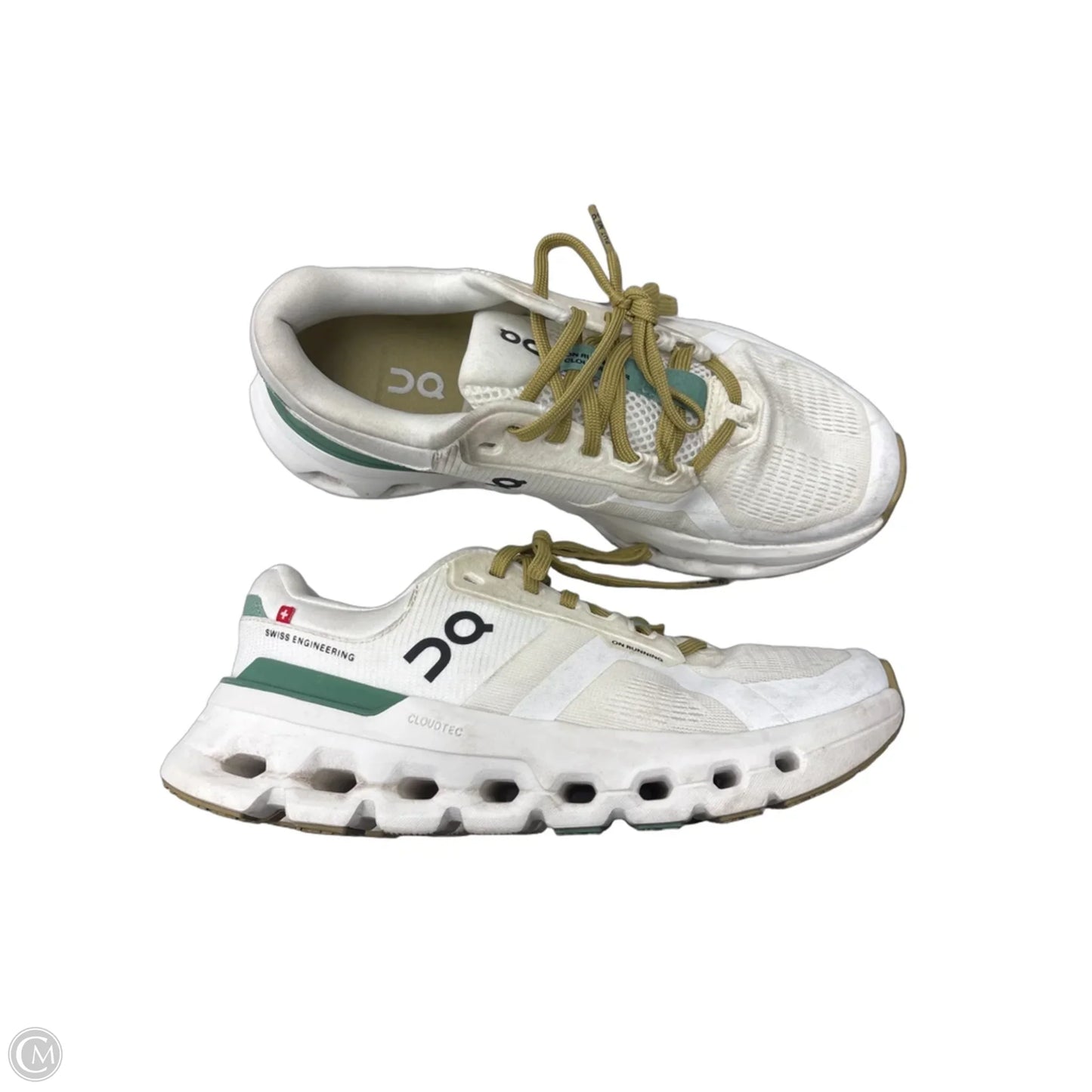 Shoes Athletic By On Cloud In Cream & Green, Size: 6.5