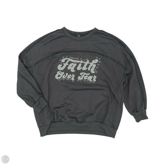 Sweatshirt Crewneck By Shein In Grey, Size: M