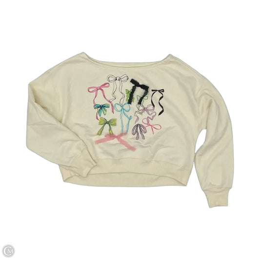 Sweatshirt Crewneck By Modern Lux In Cream, Size: S