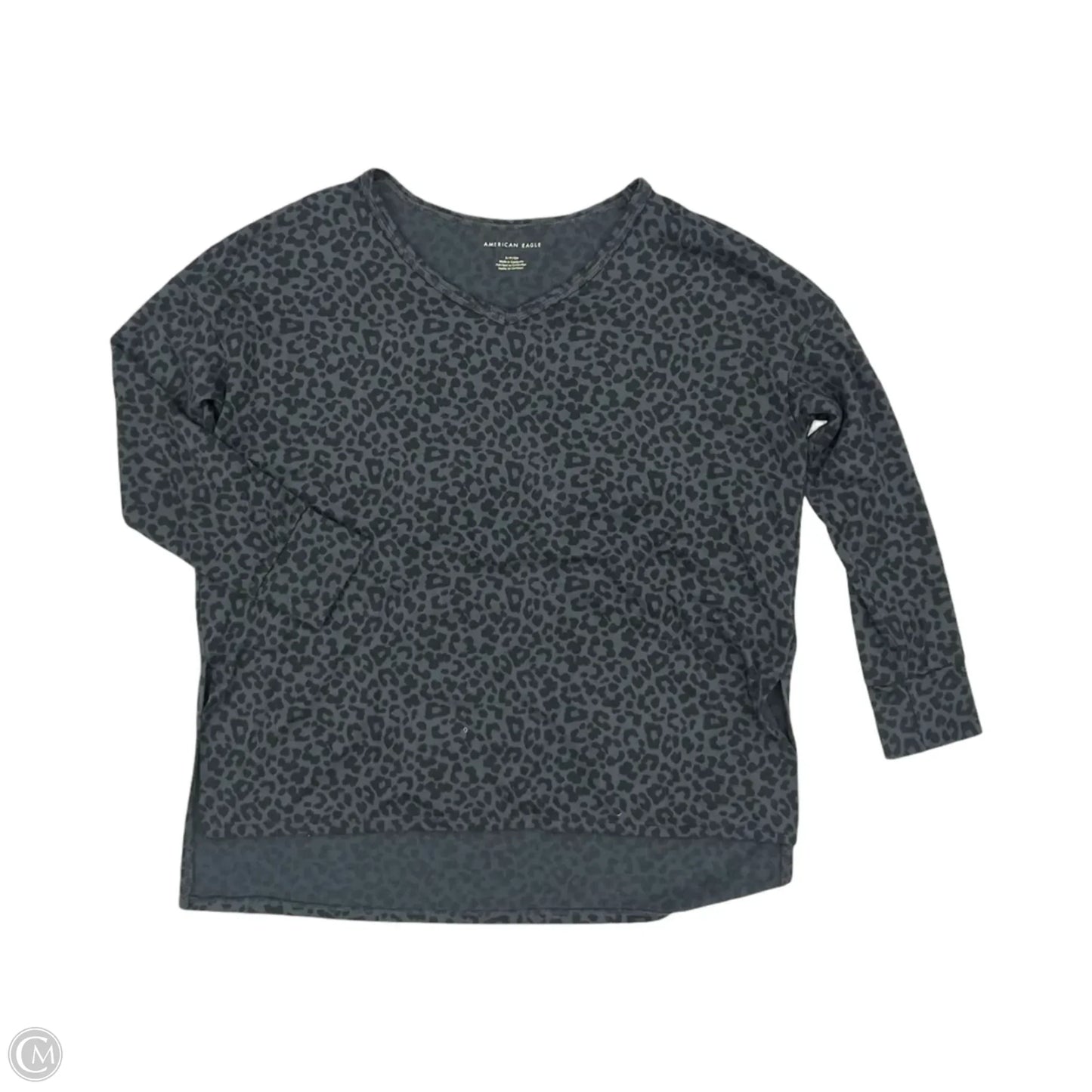 Top Long Sleeve By American Eagle In Leopard Print, Size: S
