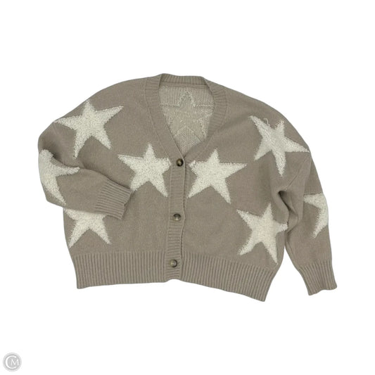 Sweater Cardigan By Shein In Brown & Cream, Size: S