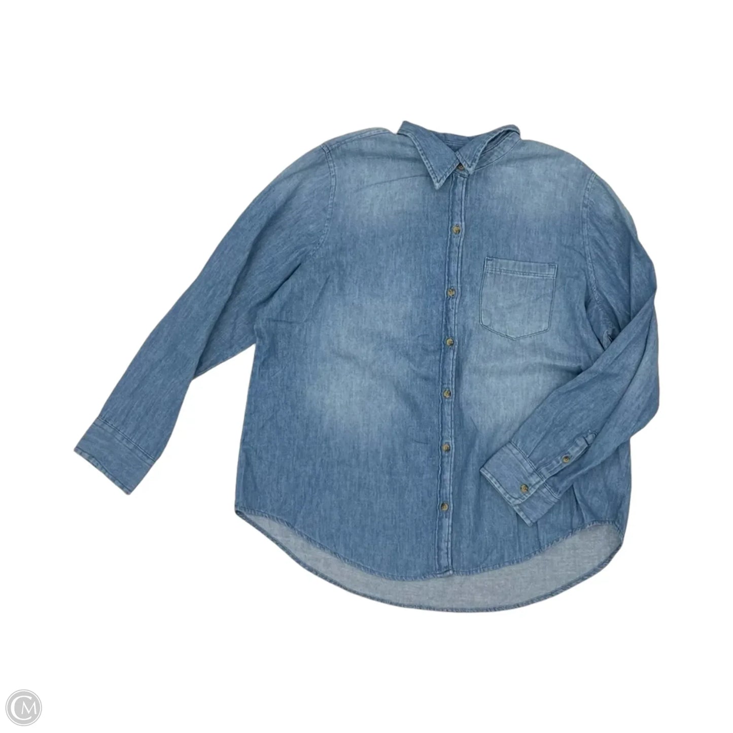 Top Long Sleeve By Old Navy In Blue Denim, Size: Xl