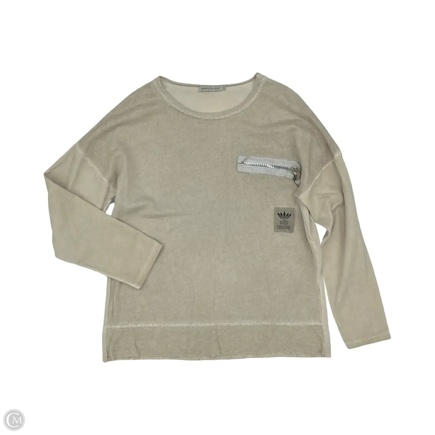 Top Long Sleeve By Tempo Paris In Tan, Size: M