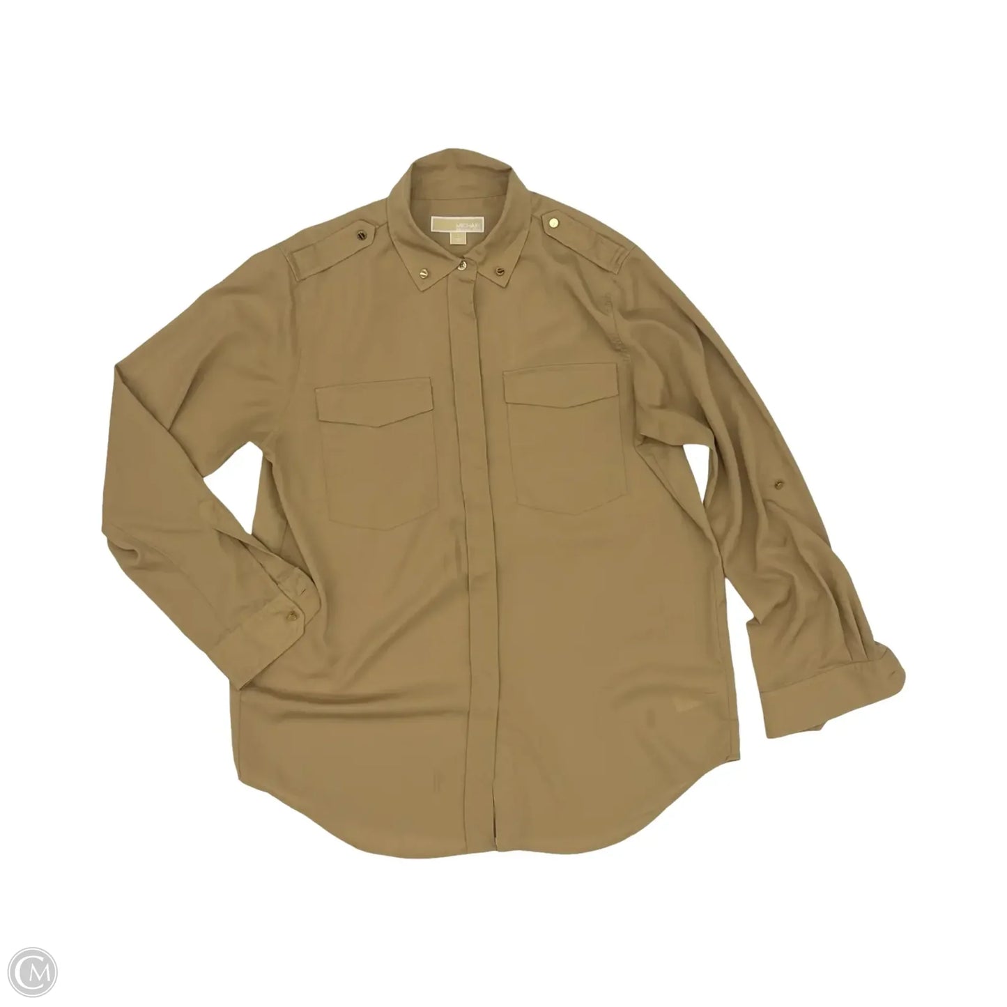 Blouse Designer By Michael Kors In Tan, Size: L