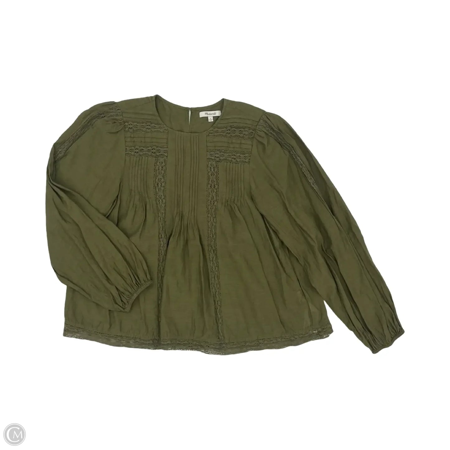Blouse Long Sleeve By Madewell In Green, Size: S