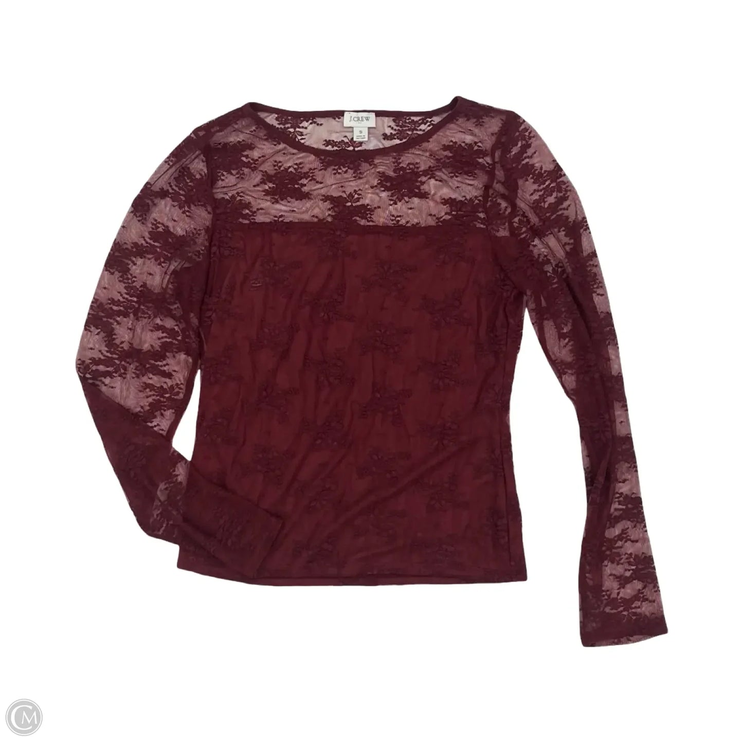 Blouse Long Sleeve By J. Crew In Red, Size: S