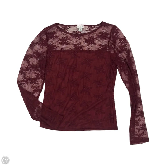 Blouse Long Sleeve By J. Crew In Red, Size: S