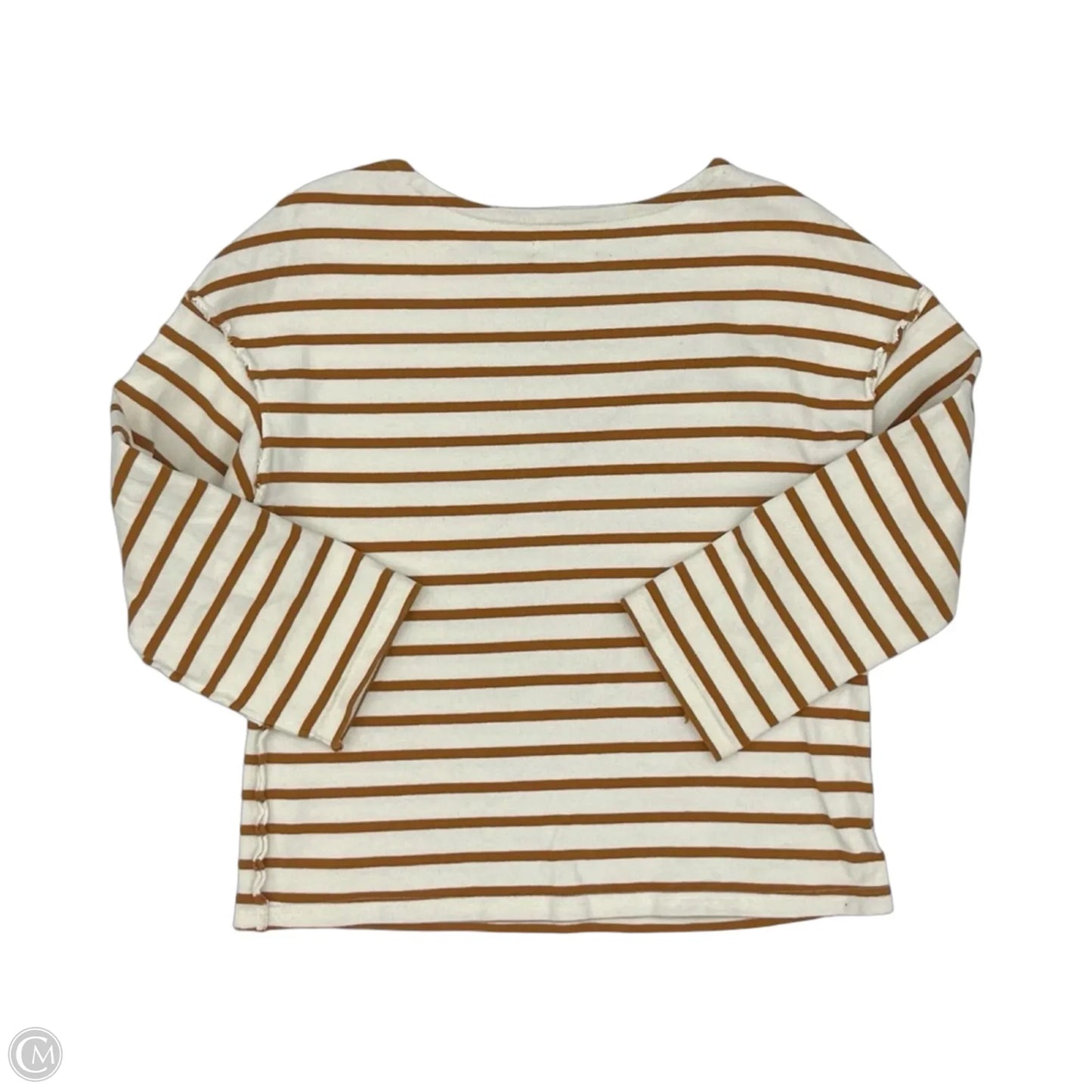 Top Long Sleeve By Madewell In Brown & Cream, Size: S