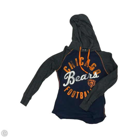 Athletic Top Long Sleeve Collar By Nfl In Black & Blue, Size: M