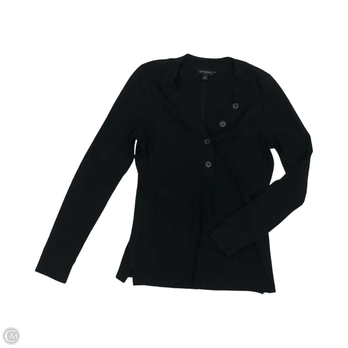 Top Long Sleeve By Banana Republic In Black, Size: M