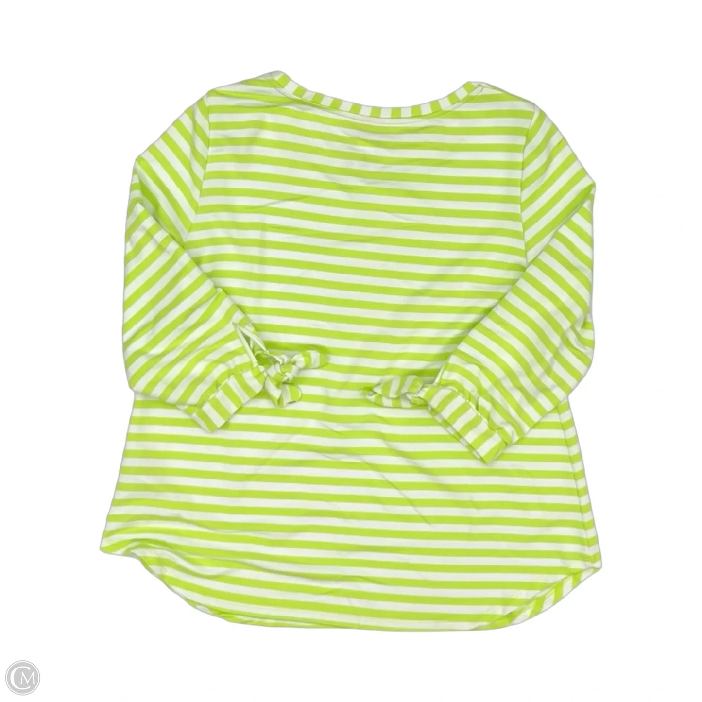 Top 3/4 Sleeve By Ruby Rd In Green & White, Size: L