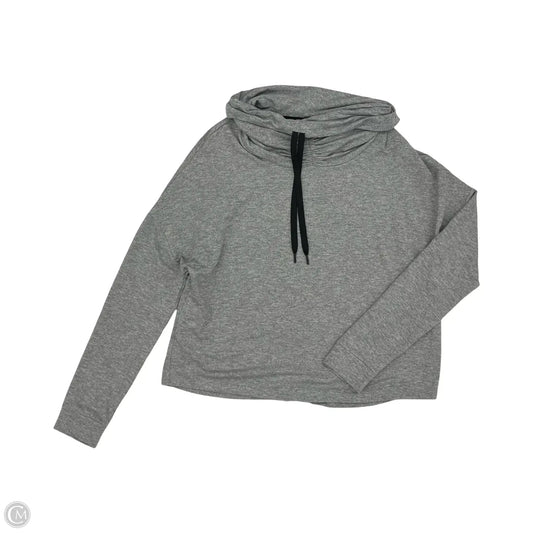 Athletic Top Long Sleeve Collar By Tek Gear In Grey, Size: L
