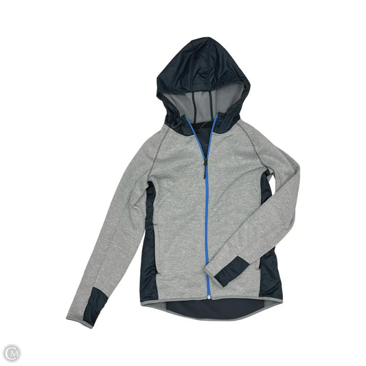 Athletic Jacket By Under Armour In Grey & White, Size: S