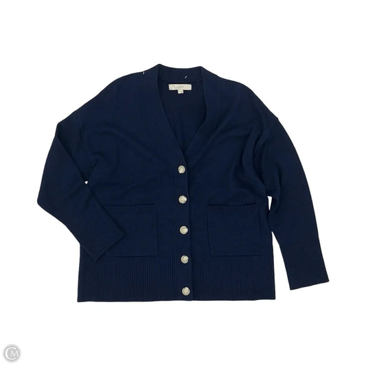 Sweater Cardigan By Loft In Navy, Size: L