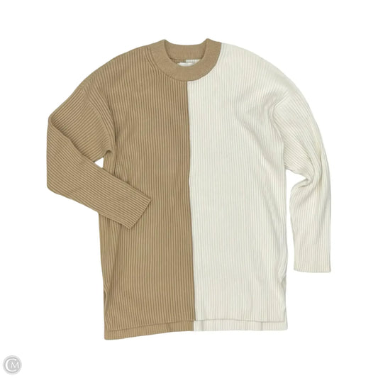 Sweater By Abercrombie And Fitch In Brown & Cream, Size: M
