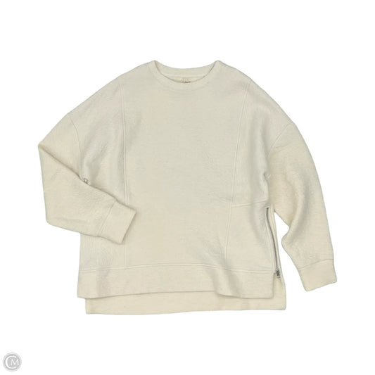Athletic Sweatshirt Crewneck By Calia In Cream, Size: L