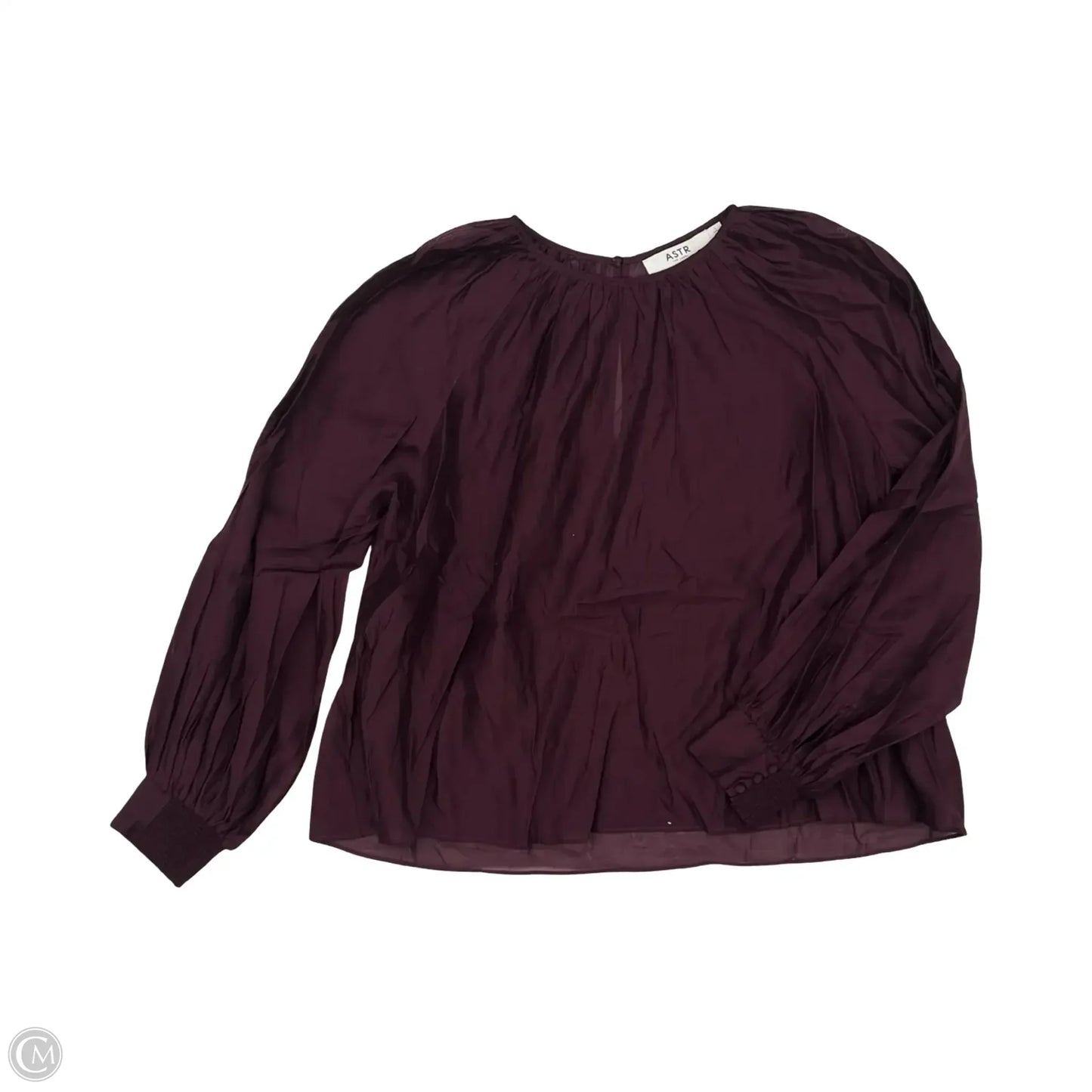 Blouse Long Sleeve By Astr In Purple, Size: L