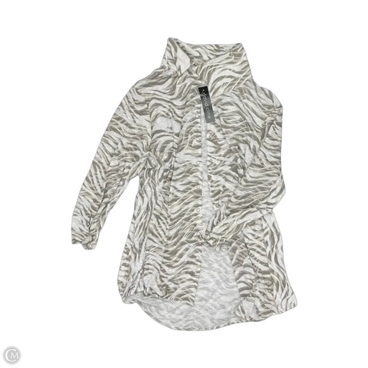 Blouse 3/4 Sleeve By David Cline In Tan & White, Size: Xl