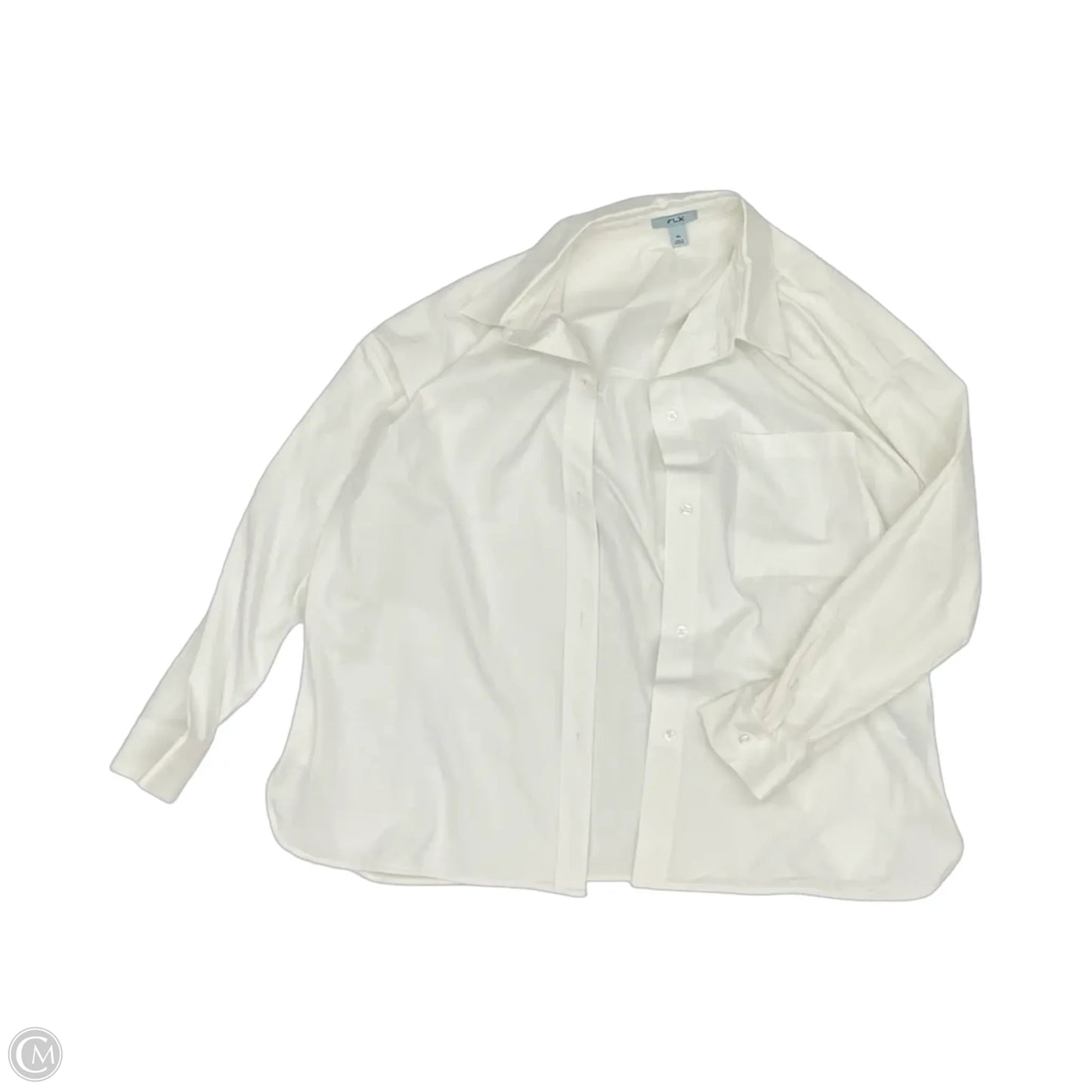 Blouse Long Sleeve By Flx In Cream, Size: Xl