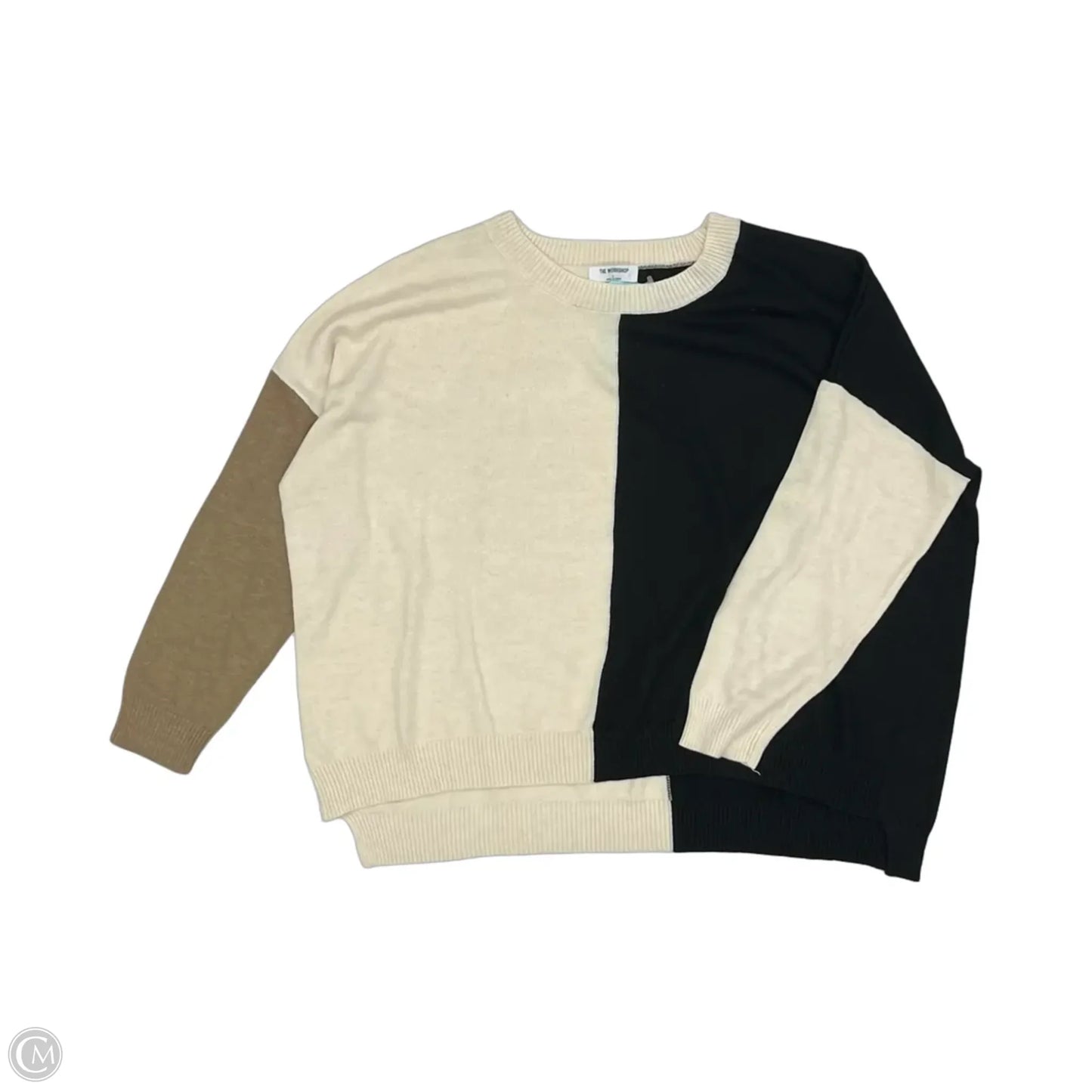 Sweater By Workshop In Black & Cream, Size: L