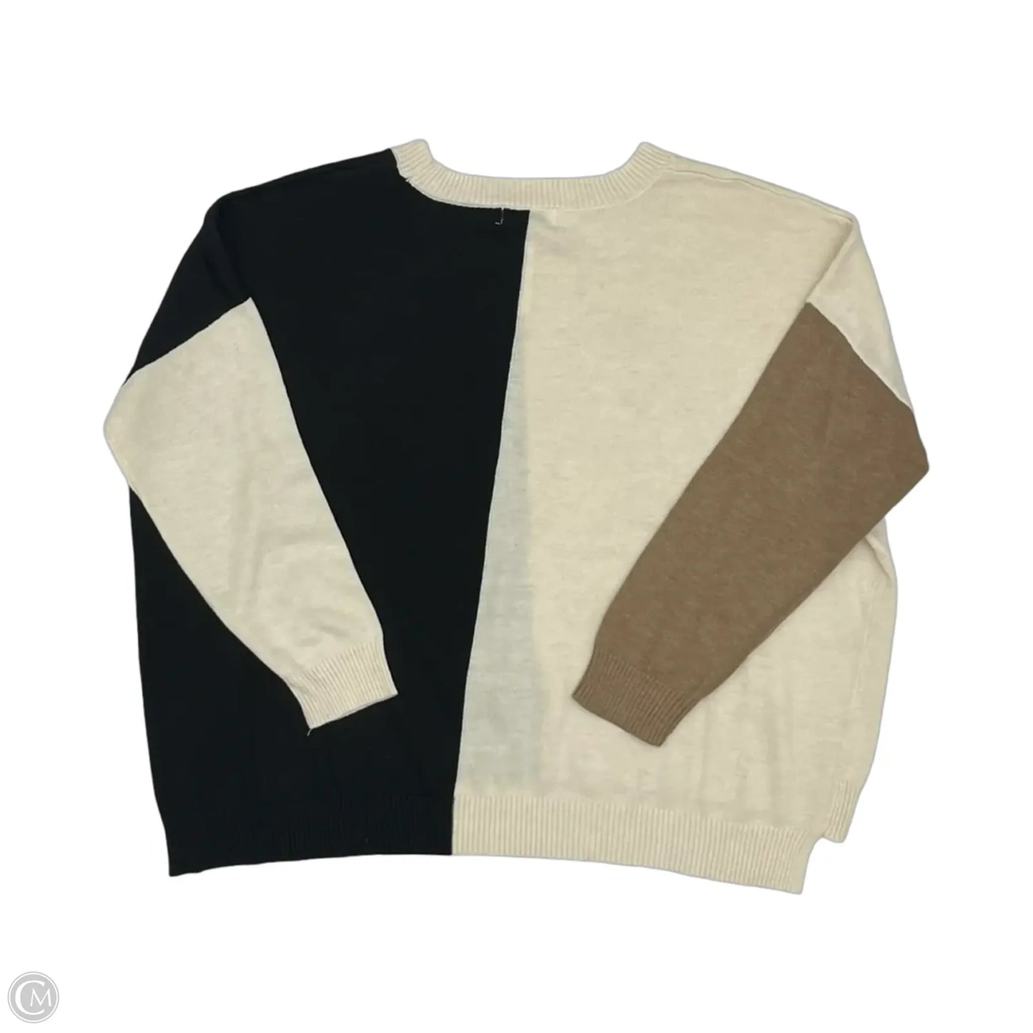 Sweater By Workshop In Black & Cream, Size: L