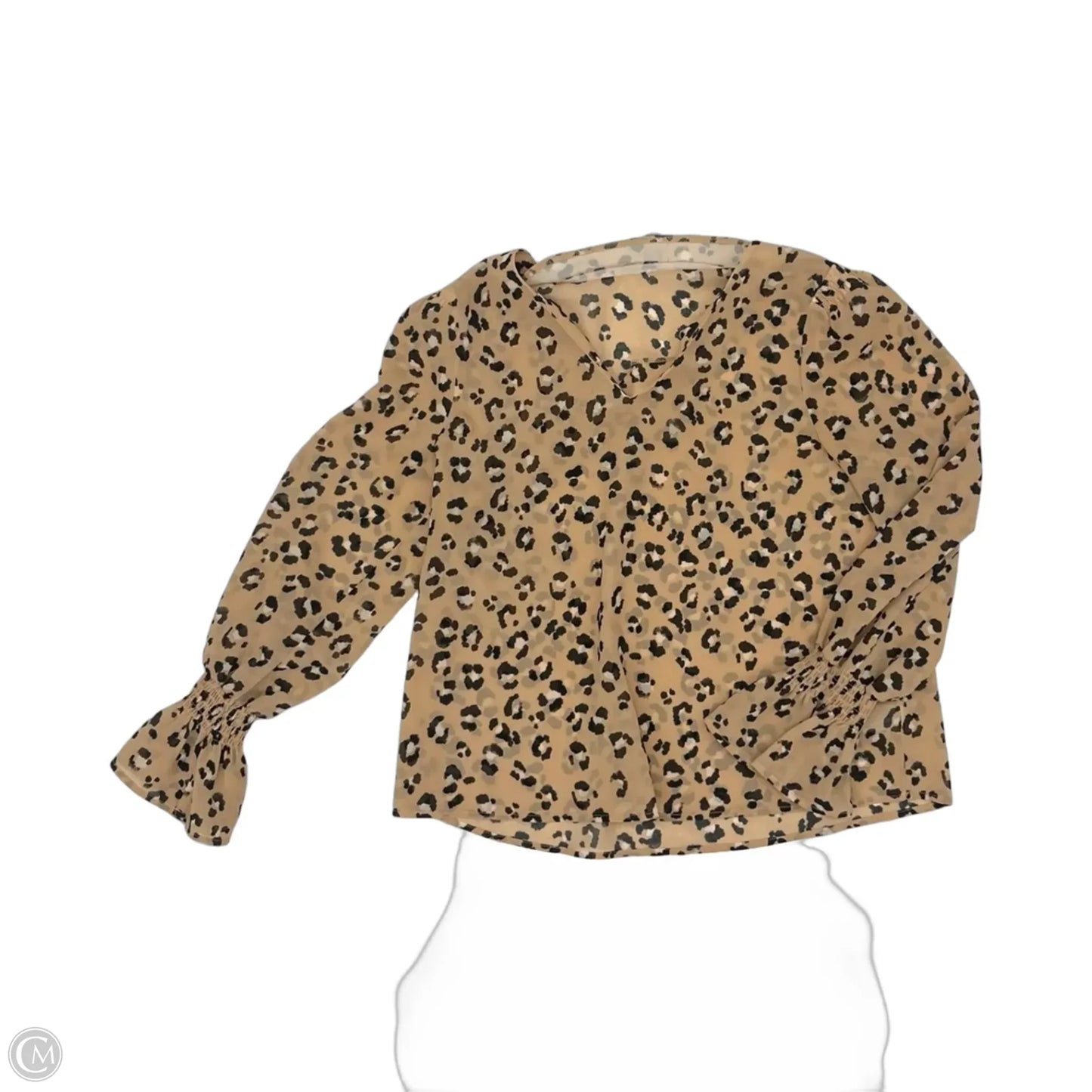 Blouse Long Sleeve By A New Day In Leopard Print, Size: M