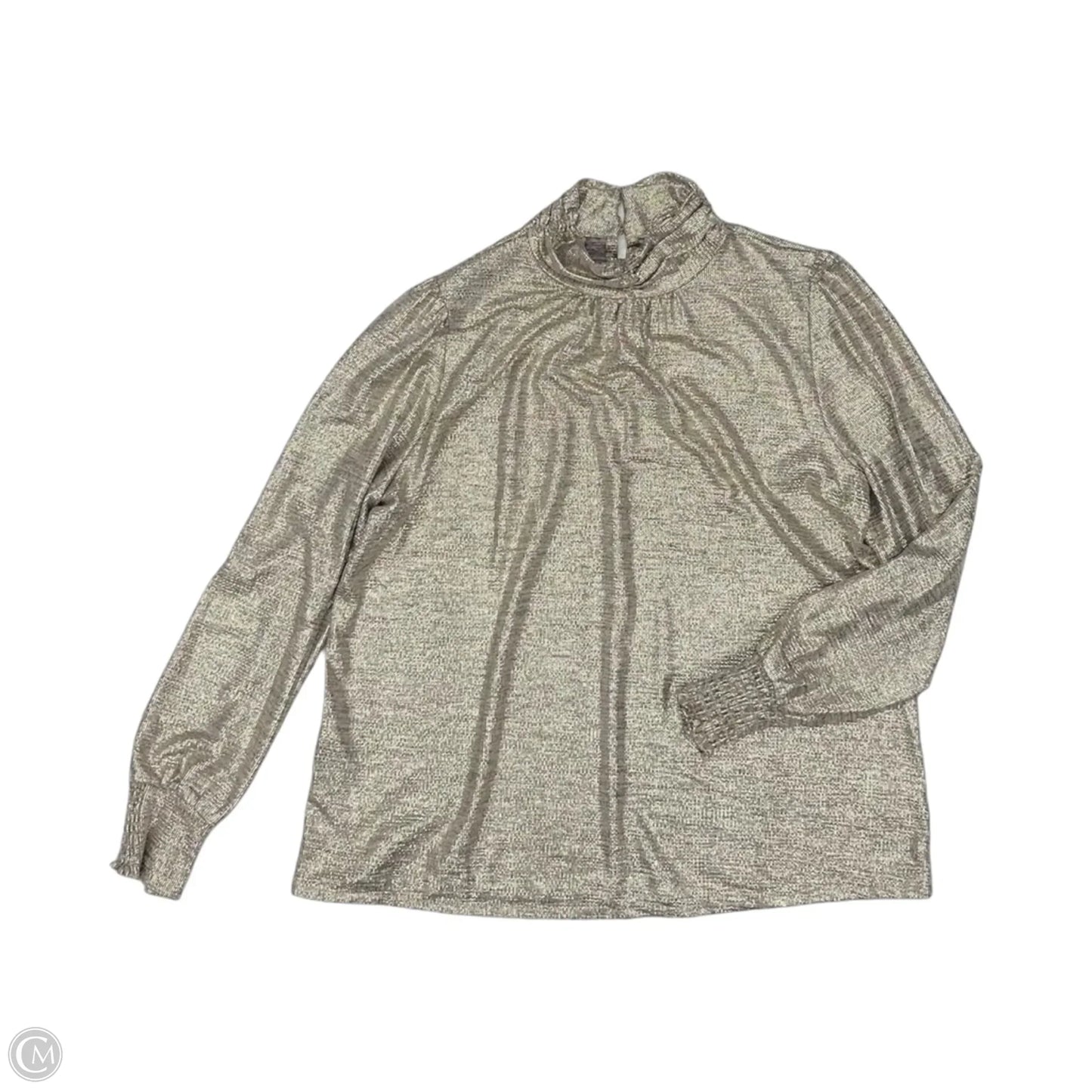 Blouse Long Sleeve By Skies Are Blue In Gold, Size: S