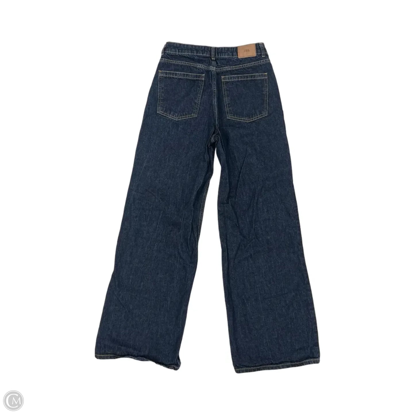 Jeans Wide Leg By Zara In Blue Denim, Size: 4