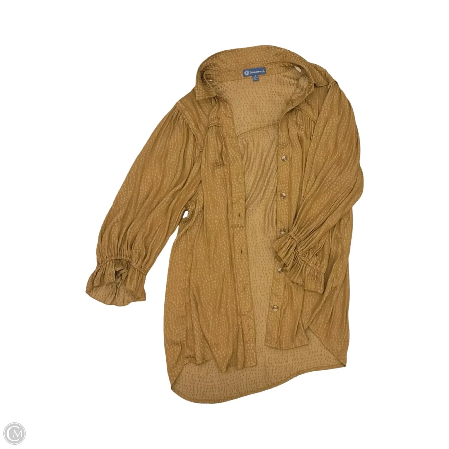 Blouse Long Sleeve By Democracy In Brown, Size: S