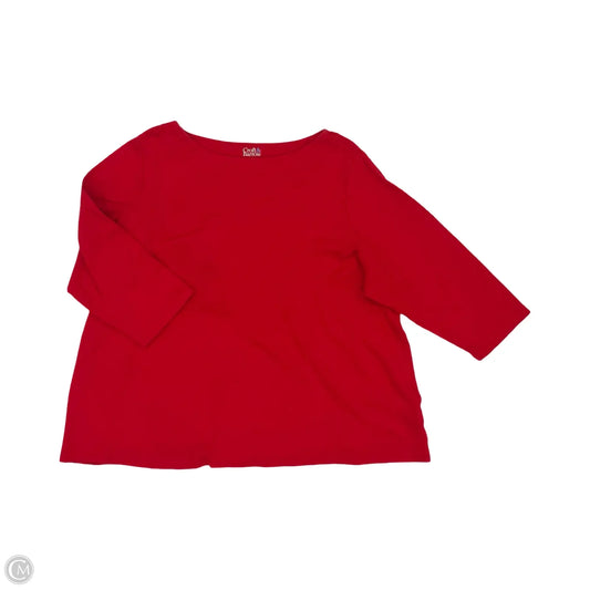 Top 3/4 Sleeve By Croft And Barrow In Red, Size: 1x