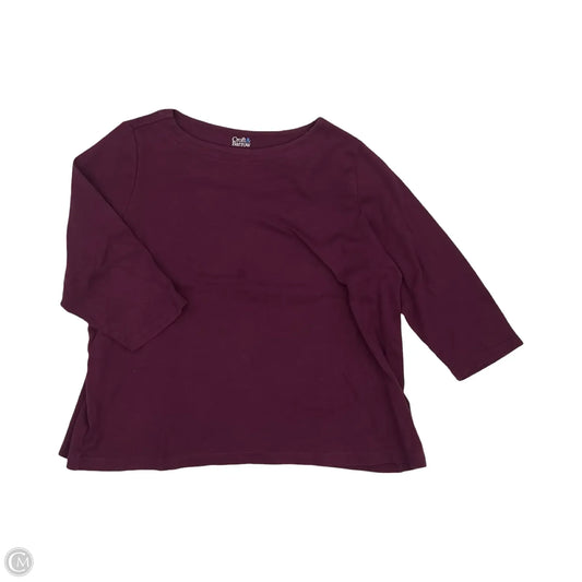 Top 3/4 Sleeve By Croft And Barrow In Purple, Size: 1x