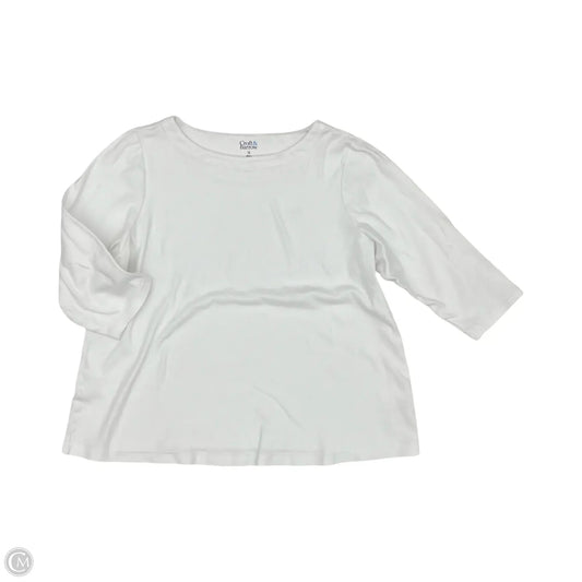Top 3/4 Sleeve By Croft And Barrow In White, Size: 1x