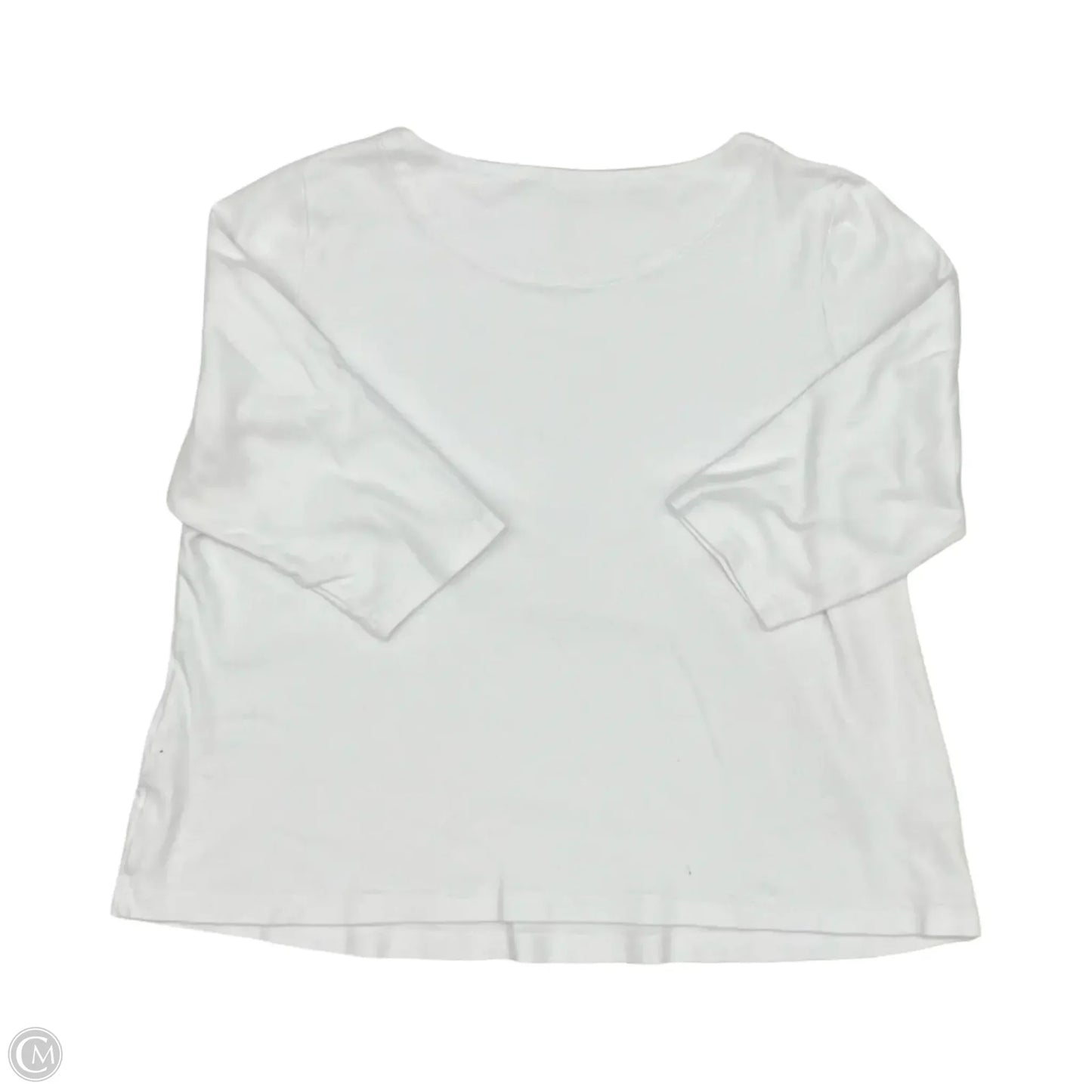 Top 3/4 Sleeve By Croft And Barrow In White, Size: 1x