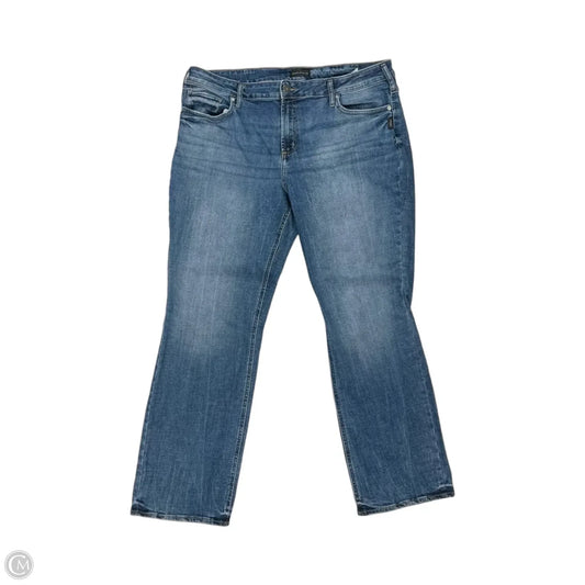 Jeans Boot Cut By Silver In Blue Denim, Size: 20