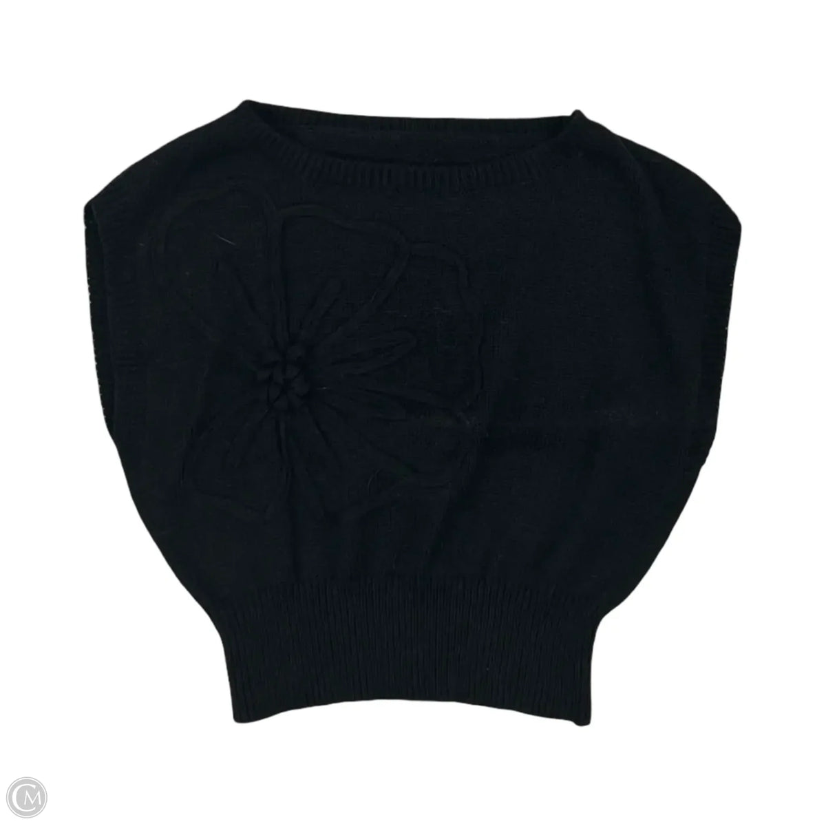 Sweater Short Sleeve By Cmf In Black, Size: M