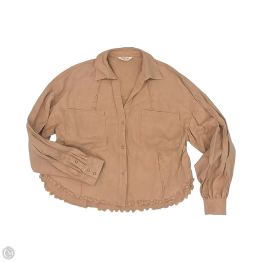 Jacket Denim By Peach Love Cream California In Orange Denim, Size: M