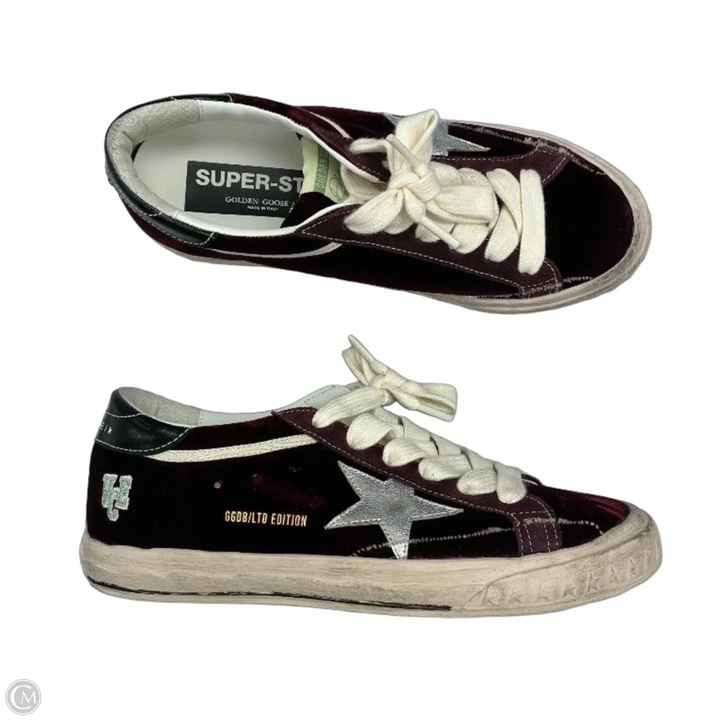 Shoes Luxury Designer By Golden Goose In Black & Red, Size: 9.5