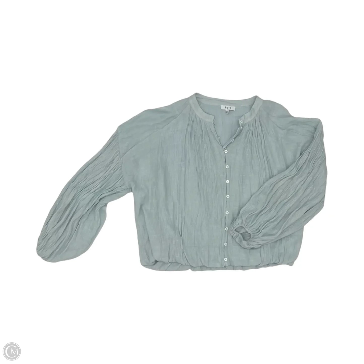 Blouse Long Sleeve By Fate In Blue, Size: M