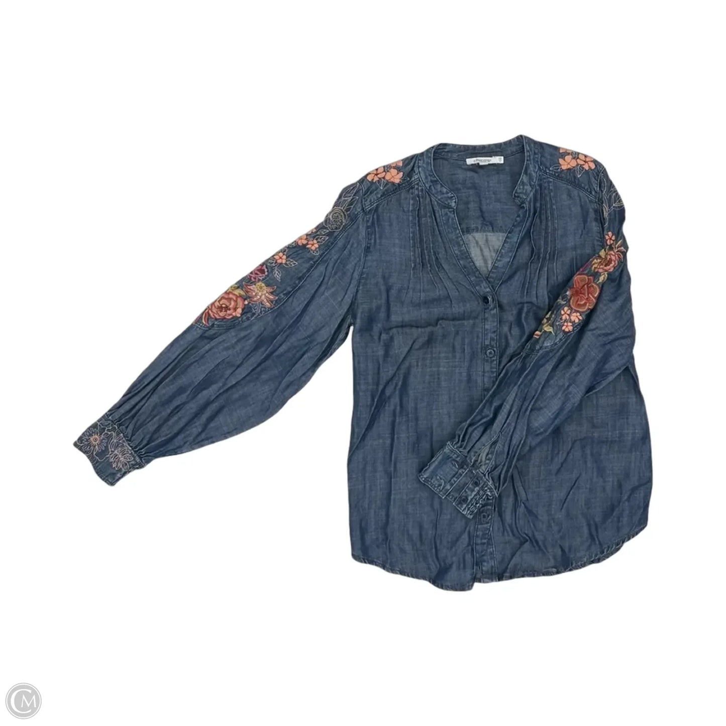 Blouse Long Sleeve By Chicos In Floral Print, Size: S