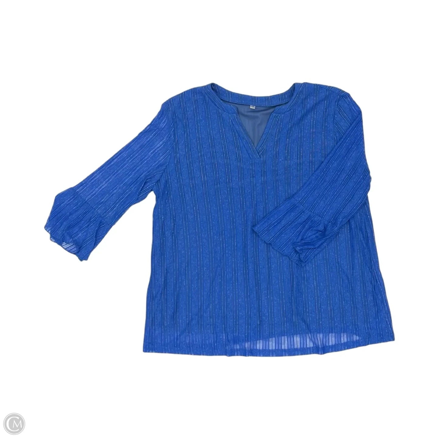 Blouse Long Sleeve By Cmf In Blue, Size: 2x